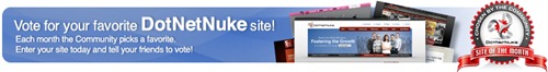 DotNetNuke Site of the Month Contest