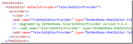 DotNetNuke web.config: htmleditor snippet