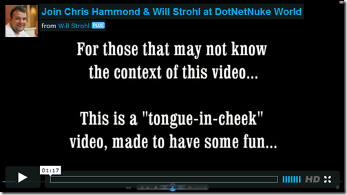 Join Chris Hammond & Will Strohl at DotNetNuke World 2011