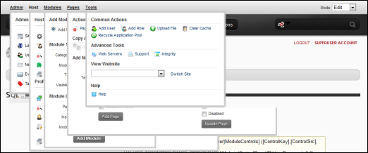 DotNetNuke Control Panel Expanded