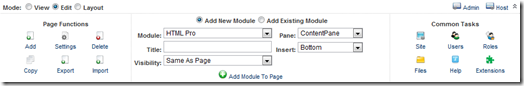 Old-Style DotNetNuke Control Panel