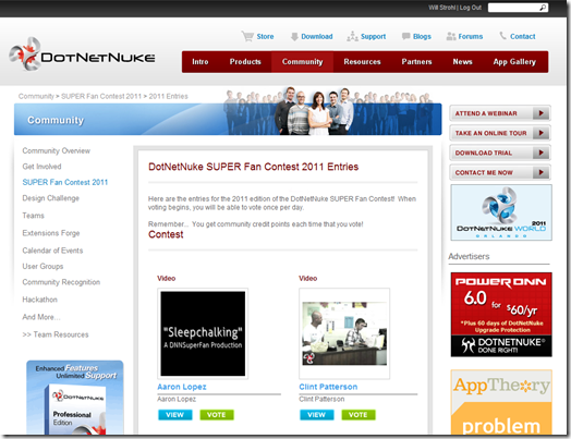 DotNetNuke SUPER Fan Contest Entries