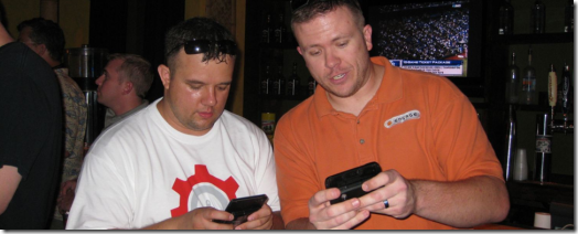 Will Strohl & Chris Hammond tweeting on our phones at Day of DotNetNuke Tampa 2009