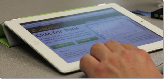 Website on a Tablet