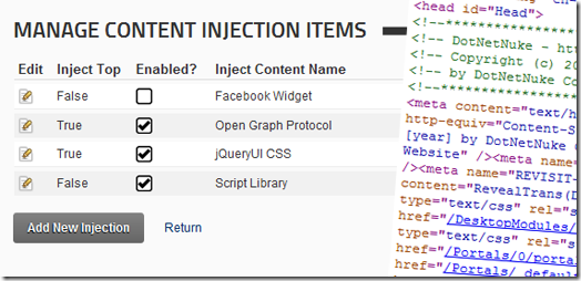 Content Injection Module for DotNetNuke