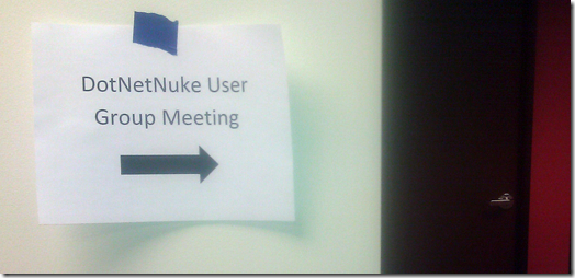 DotNetNuke User Group Meeting Logistics