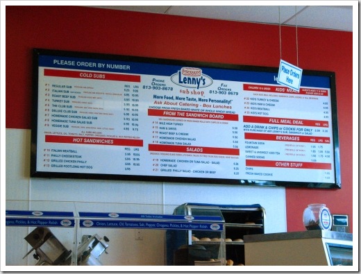 Lenny's Sub Shop: Order Board