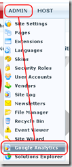 Admin Menu > Google Analytics
