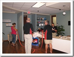 Volunteers getting ready to re-issue raffle tickets (Erin Morgan, Don Vickers, Jim Begley, Bob Vargus)