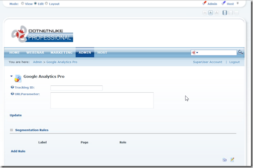 DNN PE: Google Analytics Pro Module