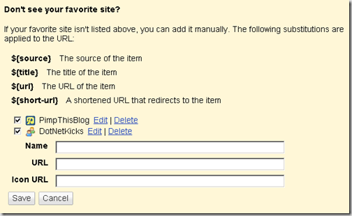 Google Reader: Create a New "Send To"