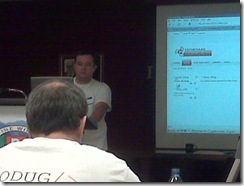 Will Strohl Presenting (picture by Mitch Labrador, on his cell phone)
