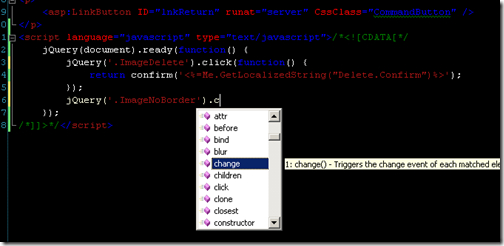 jQuery Intellisense in Visual Studio