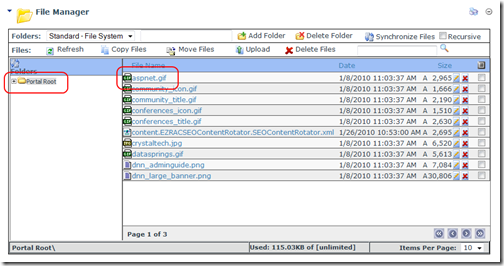 DotNetNuke File Manager Module