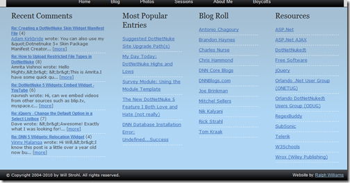 WillStrohl.com Footer regions
