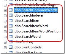 DotNetNuke Search: SQL Tables