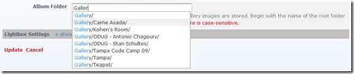 Lightbox Gallery Module: Autocomplete