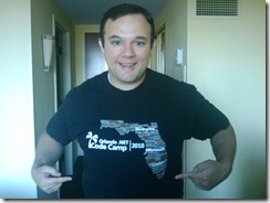 Will Strohl sporting the Orlando Code Camp 2010 T-Shirt