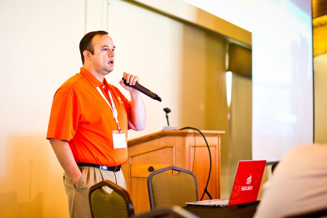 Will Strohl speaking at an open source conference