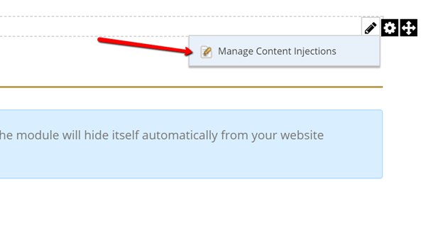 Choosing to add a content injection