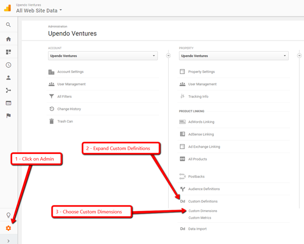 Choosing custom dimensions in Google Analytics