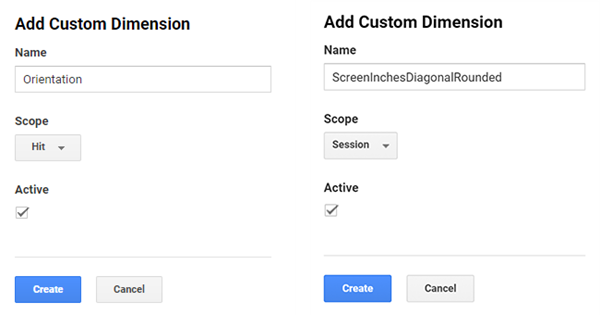 Google Analytics custom dimensions settings
