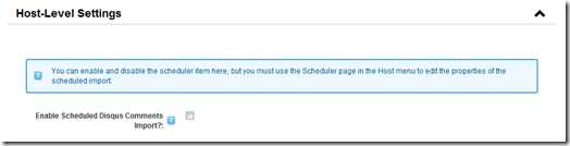Disqus Module for DotNetNuke: Host-Level Settings