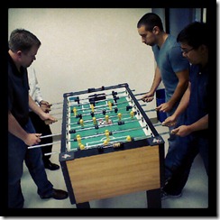 Playing foosball at DotNetNuke headquarters