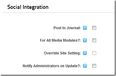 Media Module Social Integration