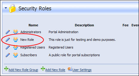 Click on the pencil next to your new role name