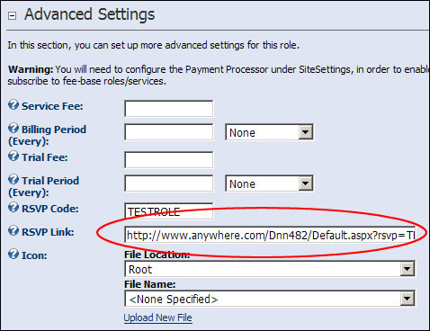Copy the URL in the RSVP Link field