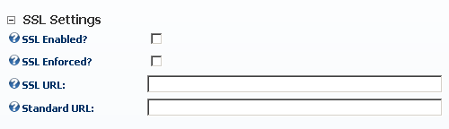 SSL Settings - Found in Admin menu > Site Settings page > Advanced Settings
