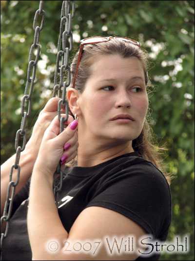 Kim on the Tire Swing
