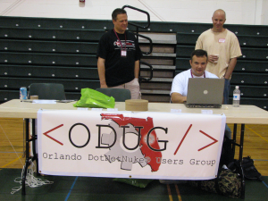 Mike Webb, Will Strohl, Dave Dyer representing ODUG at the Jax Code Camp 2008