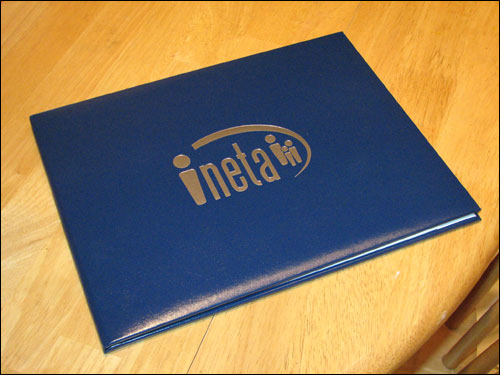 INETA Award Certificate Folder