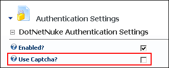 Authentication - CAPTCHA Option