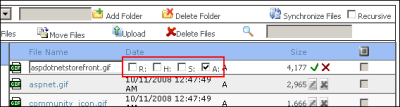 File Manager - Click the pencil icon