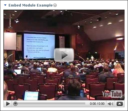 Embed Widget Importing a YouTube Video