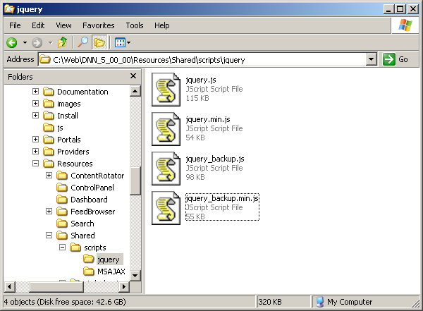 DNN jQuery Files Following Upgrade